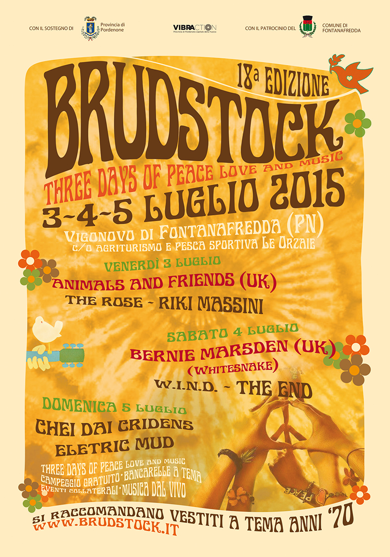 FESTIVAL anni 60 BRUNDSTOCK a Vigonovo di Fontanafredda (PN) 3 luglio 2015