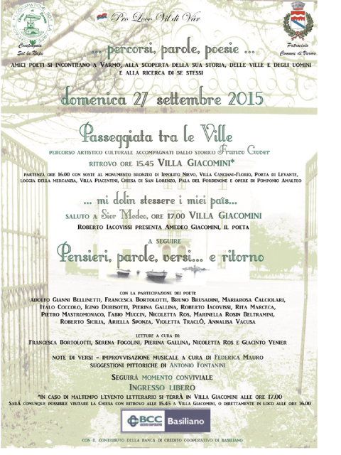 POMERIGGIO LETTERARIO A VARMO (ud) 27 settembre 2015