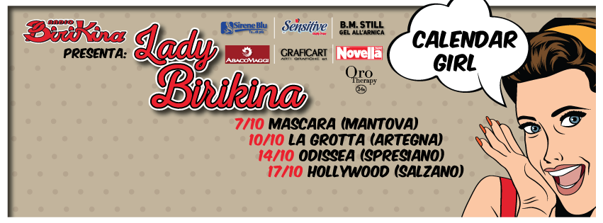 CALENDARIO 2016 RADIO BIRIKINA: selezioni x LADY BIRIKINA