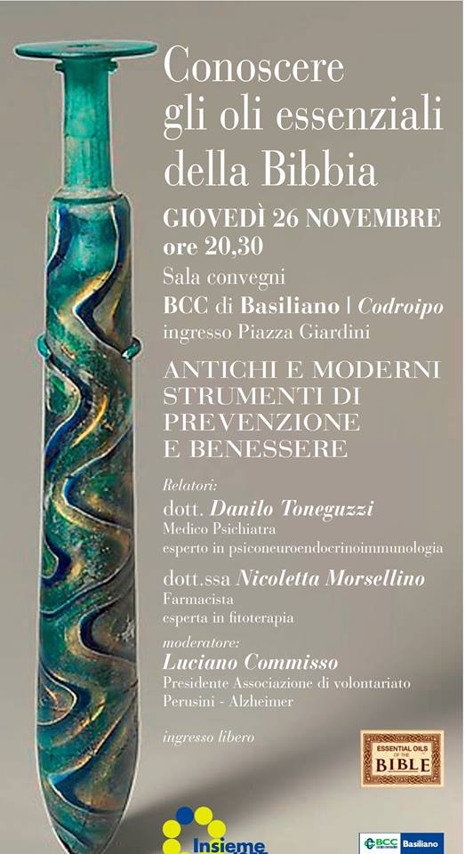 CONVEGNO “Conoscere gli oli essenziali della Bibbia” a CODROIPO (Ud) 26 novembre 2015