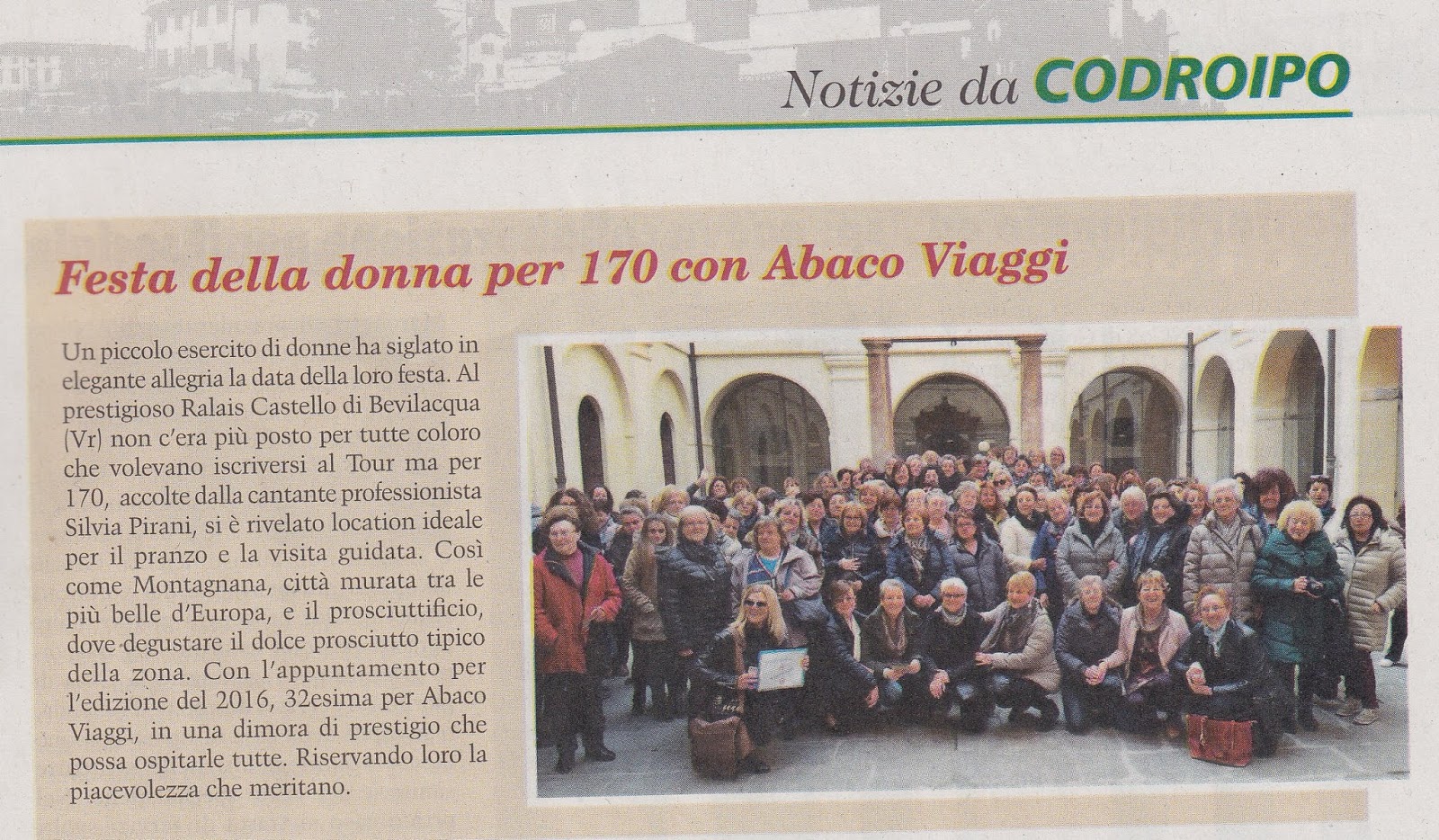 FESTA DELLA DONNA con Abaco Viaggi – 13 marzo 2016 – Castello di Bevilacqua e Montagnana
