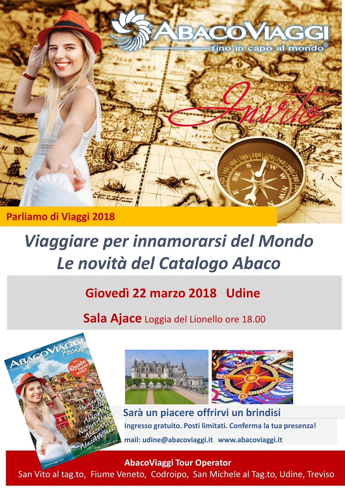UDINE: IN SALA AJACE con ABACO VIAGGI e i nuovi tour 2018 – 22 marzo 2018